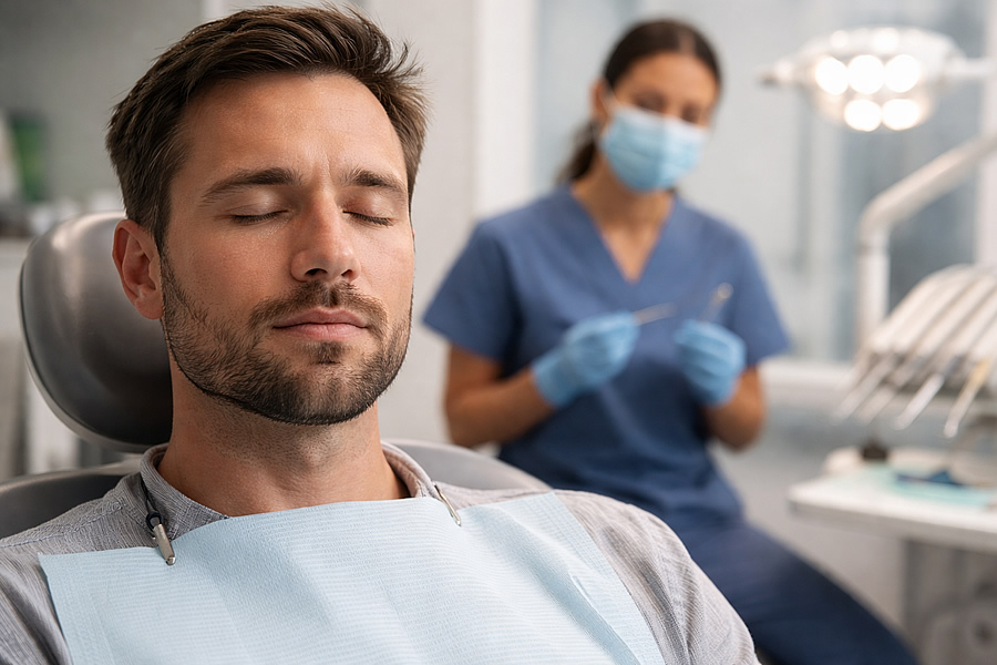 Man in Dentist Office